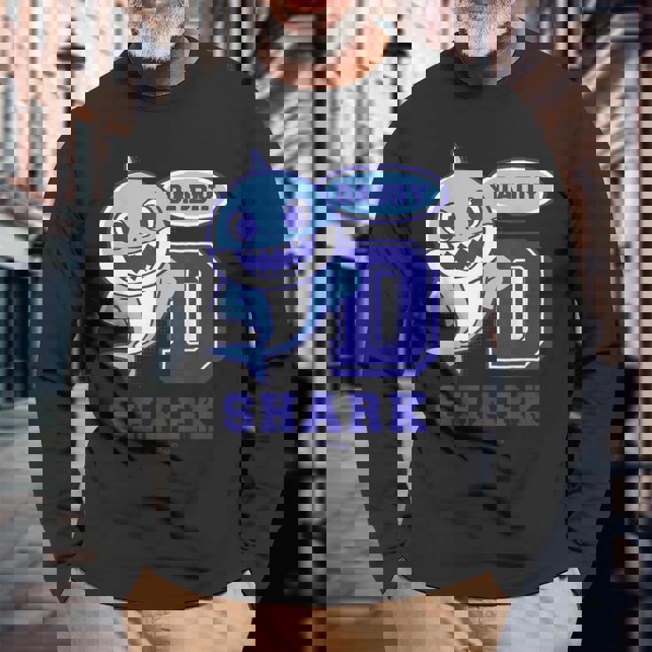 パパシャーク・レトロ・ベイシャーク・サメなかぞく・プレゼント・キッズ・メンズ・ウーマンズ 長袖Tシャツ 高齢者への贈り物