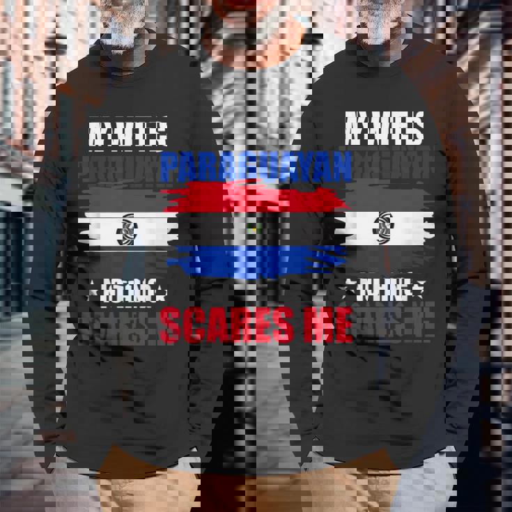 パラグアイ国旗 パラグアイ遺産 長袖Tシャツ 高齢者への贈り物