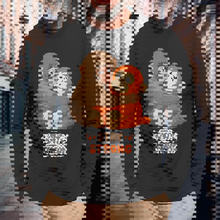 パンチパンチくん 寂しい動物園猿 長袖Tシャツ 高齢者への贈り物