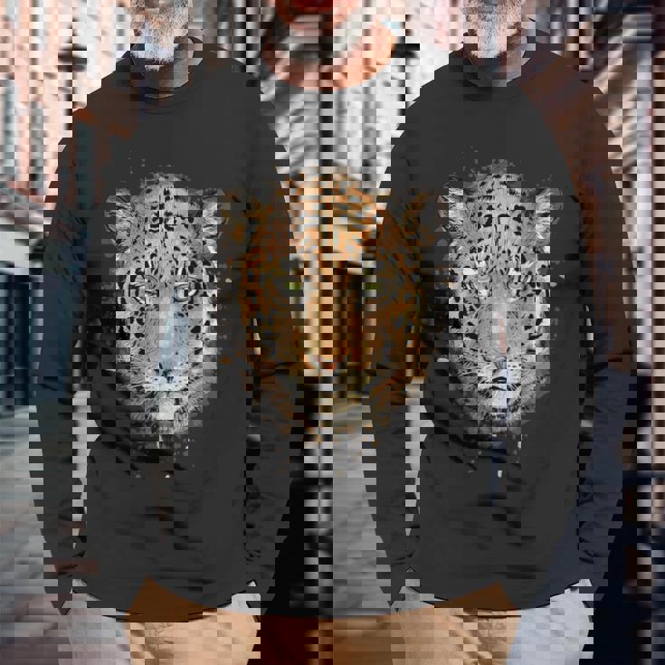 ヒョウ柄シャツ メンズ グラフィック レディース 動物愛好家 美的 長袖Tシャツ 高齢者への贈り物