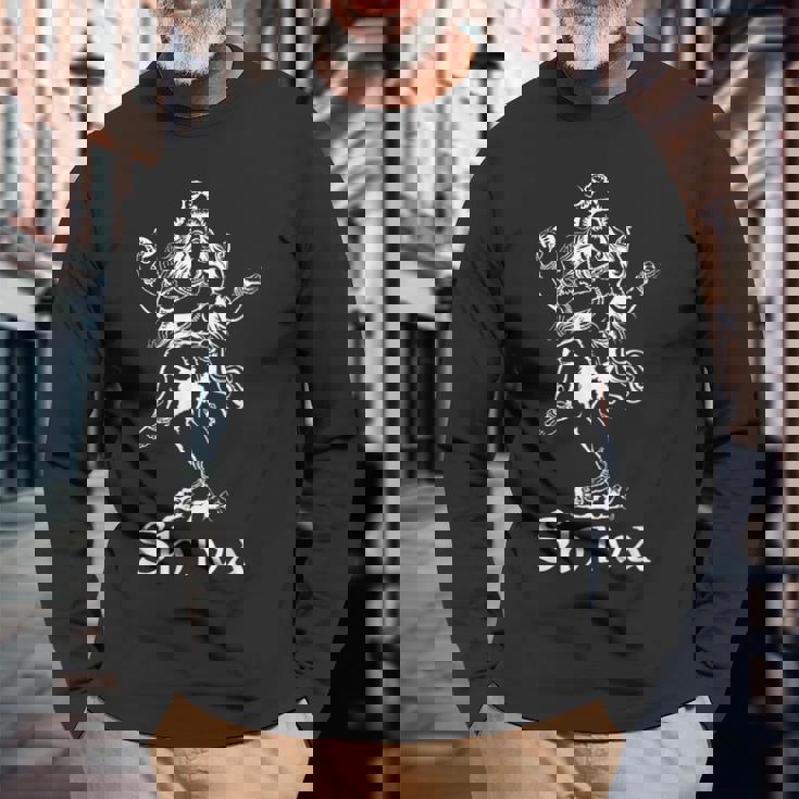 ヒンズー教製品 ヒンズー教のギア ディワーリ祭 神 シヴァ神 長袖Tシャツ 高齢者への贈り物