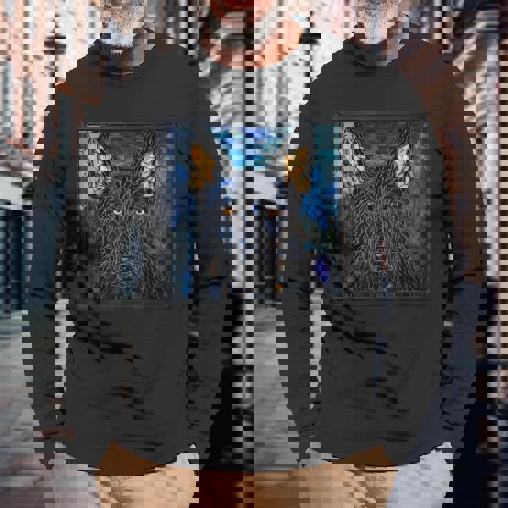ブラック・シェパード・ドッグ 長袖Tシャツ 高齢者への贈り物