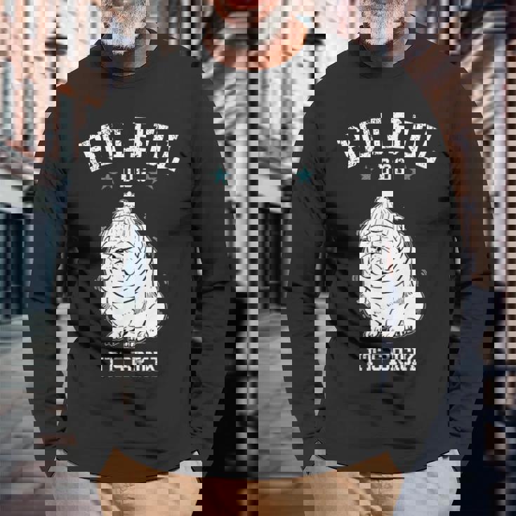 ブルブルドッグ 長袖Tシャツ 高齢者への贈り物