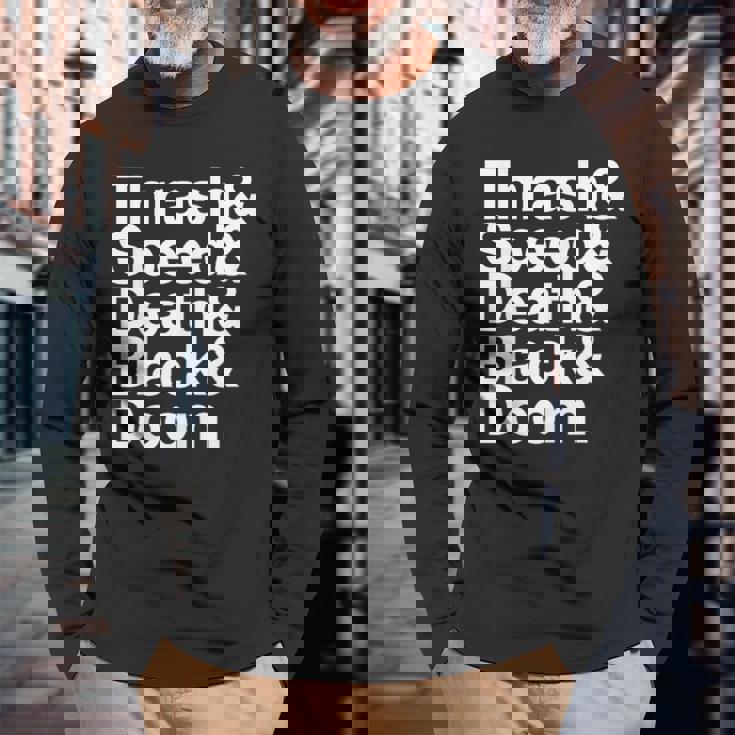 ヘヴィメタル音楽ファンリスト スラッシュスピード ドゥーム デス ブラック 長袖Tシャツ 高齢者への贈り物