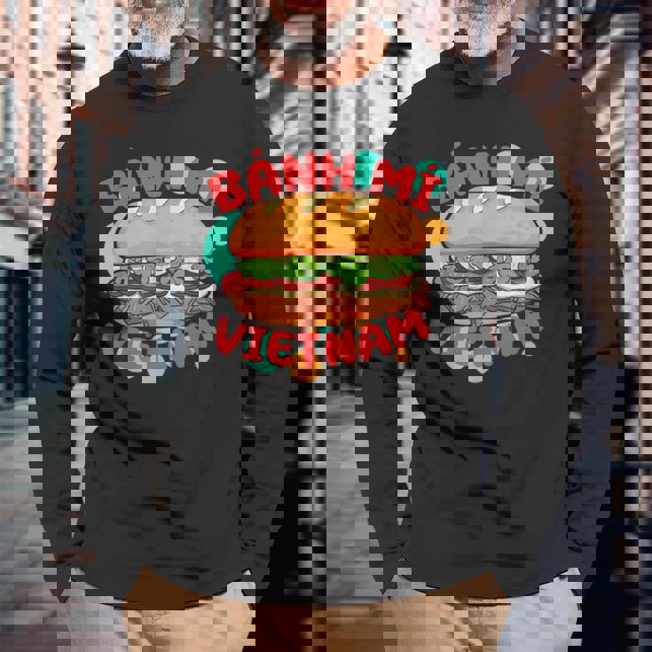 ベトナム自慢のベトナム料理 ベトナム料理 バインミー 長袖Tシャツ 高齢者への贈り物