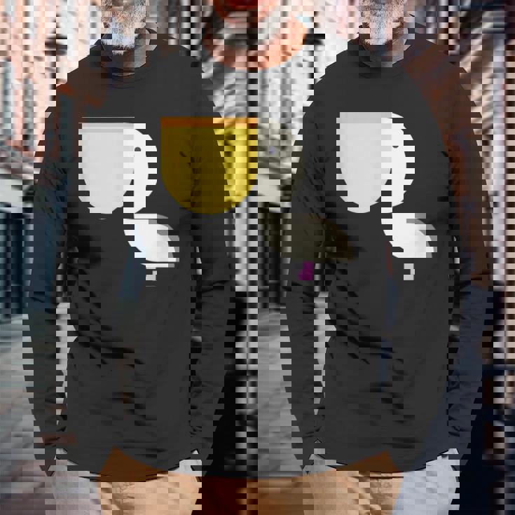 ペリカン アニマル イラスト ミニマル 図案 シンプル ユニセックス ギフト 長袖Tシャツ 高齢者への贈り物