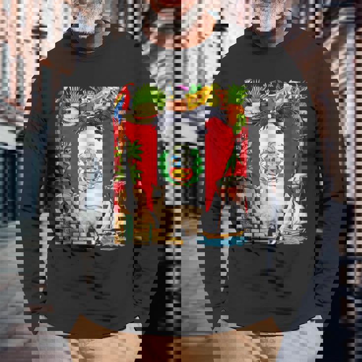 ペルー ペルー国旗 ペルーのルーツ ペルーの遺産 誇り高きペルー人 ペルーの誇り 長袖Tシャツ 高齢者への贈り物