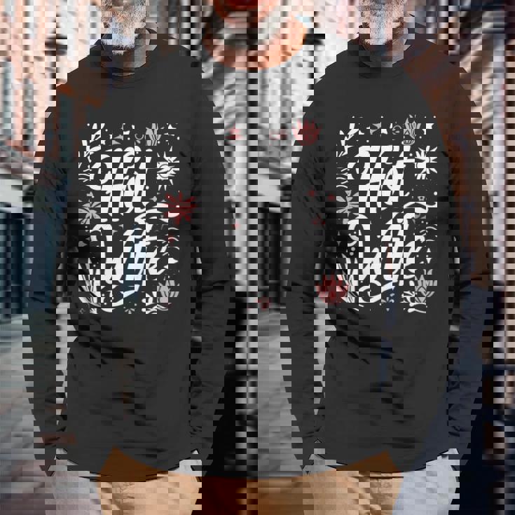 ホットワイフライフスタイルセクシーホットワイフ 長袖tシャツ 長袖Tシャツ 高齢者への贈り物