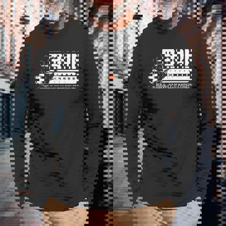 ボウラー メンズ レディース テンピン ワンスター 面白ボウリング 長袖Tシャツ 高齢者への贈り物