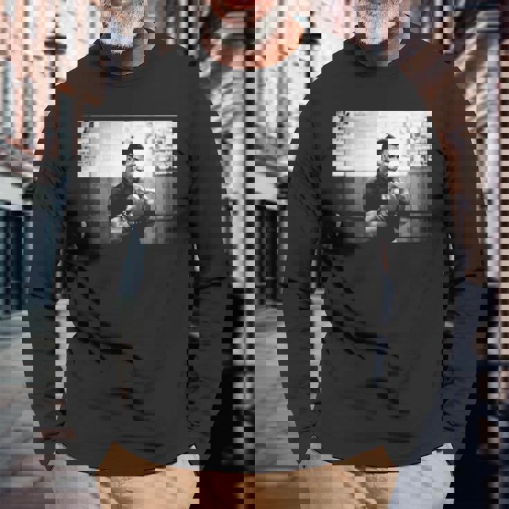 ボクサー マイク・タイソン ロンドンで ジェームズ・ティリス 対 フランク・ブルーノ 長袖Tシャツ 高齢者への贈り物