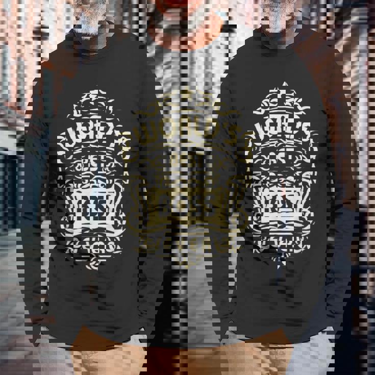 ボスの日 史上最高のボス 最高のボス 長袖Tシャツ 高齢者への贈り物