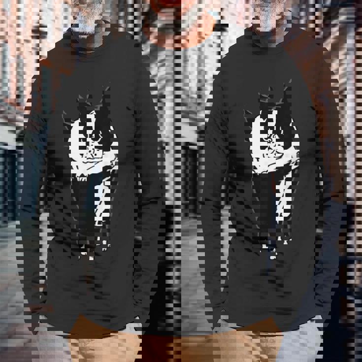 ボストンテリアハグ 長袖Tシャツ 高齢者への贈り物