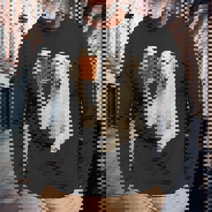 ボルゾイビール 長袖Tシャツ 高齢者への贈り物