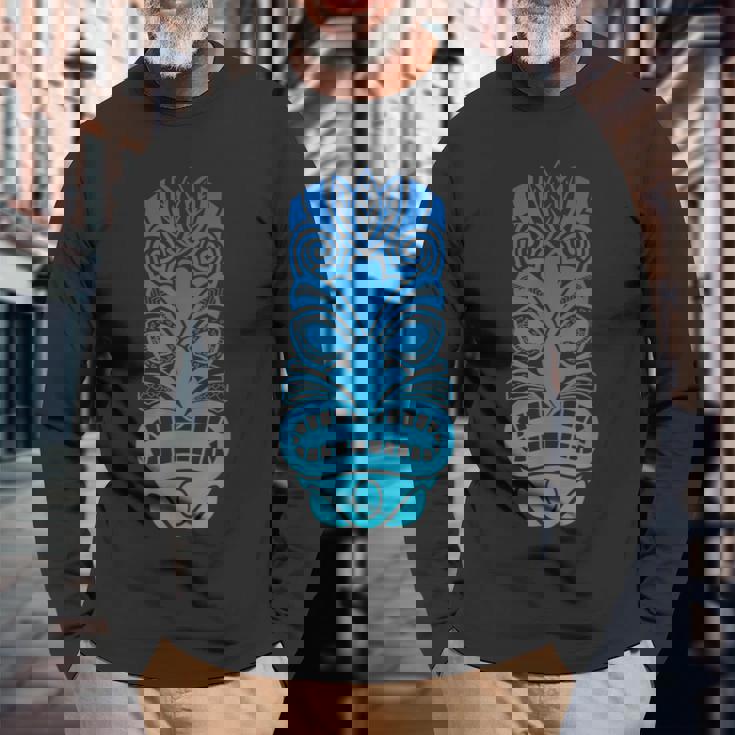 ポリネシア ティキ マオリ ハワイアン トライバル 長袖Tシャツ 高齢者への贈り物