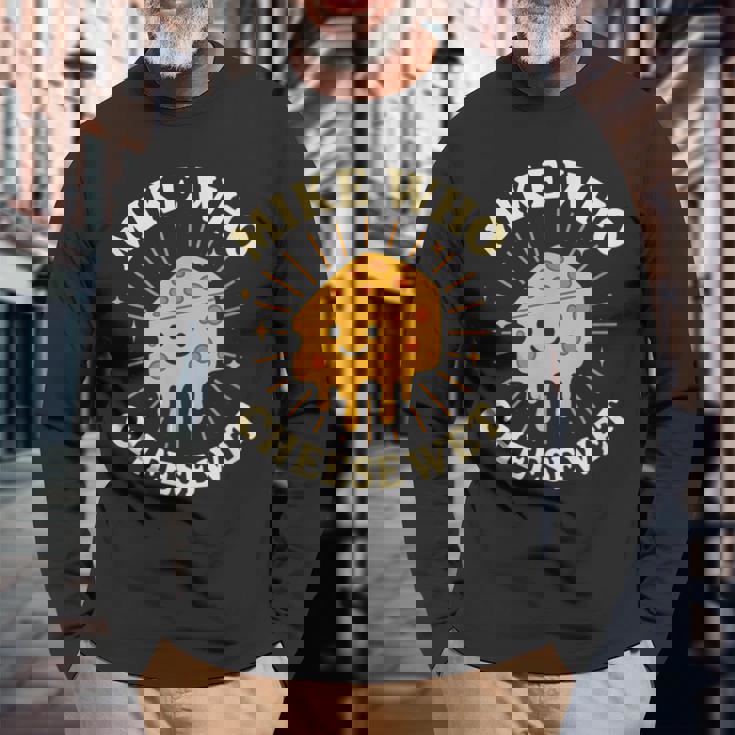 マイク・フー チーズ 濡れ 不適切 不潔な女 恥ずかしい 長袖Tシャツ 高齢者への贈り物