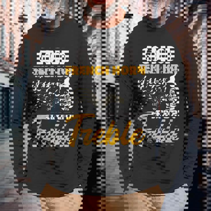 マーチング・フレンチ・ホルンバンド 長袖Tシャツ 高齢者への贈り物