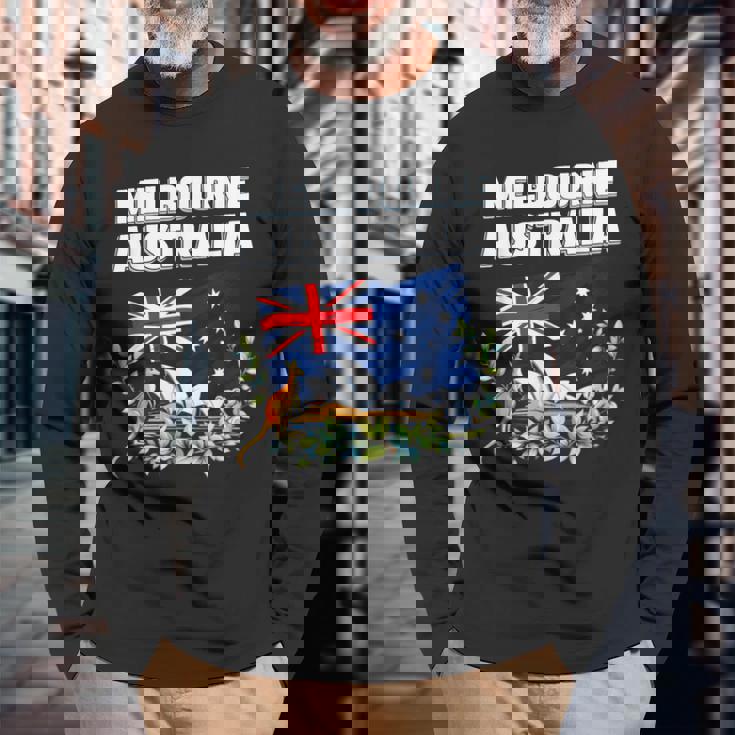 メルボルン オーストラリア お土産 オーストラリア国旗 カンガルーコアラ 長袖Tシャツ 高齢者への贈り物