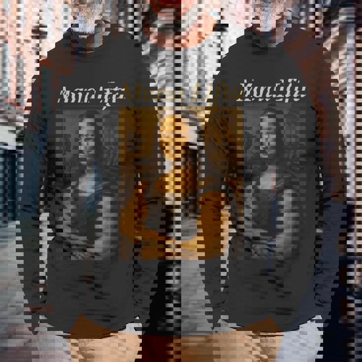 モナ・リフタ マッスル モナリザ ボディービル フィットネス ジム愛好家 長袖Tシャツ 高齢者への贈り物