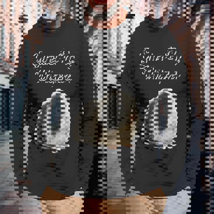 モルモットのささやき-ペルーのモルモット 長袖Tシャツ 高齢者への贈り物