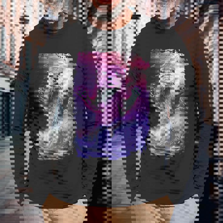 モンスター・クラーケン カワウソ神話 深海の生き物 長袖Tシャツ 高齢者への贈り物