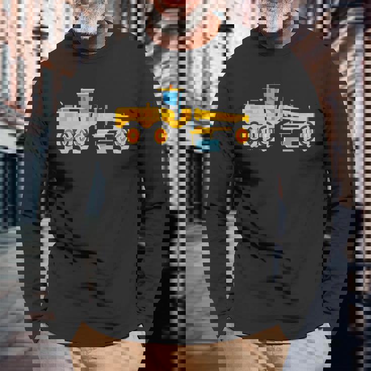 モーターグレーダー大好き、メンズ・ボーイズ・キッズ 長袖Tシャツ 高齢者への贈り物