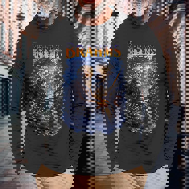 ヨハネス・ブラームス 作曲家 長袖tシャツ 長袖Tシャツ 高齢者への贈り物