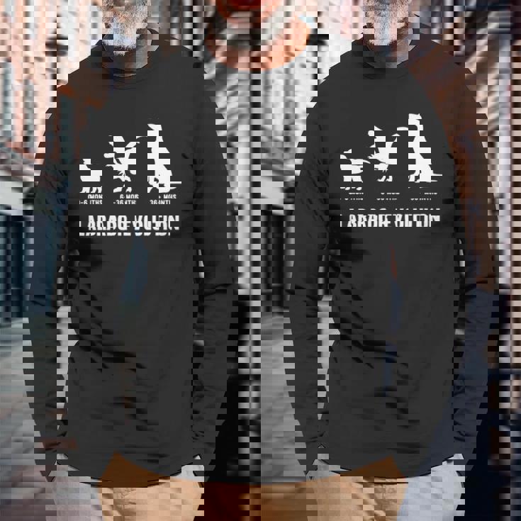 ラブラドールレトリバー エボリューションデザイン ラブラドールオーナー向け 長袖tシャツ 長袖Tシャツ 高齢者への贈り物