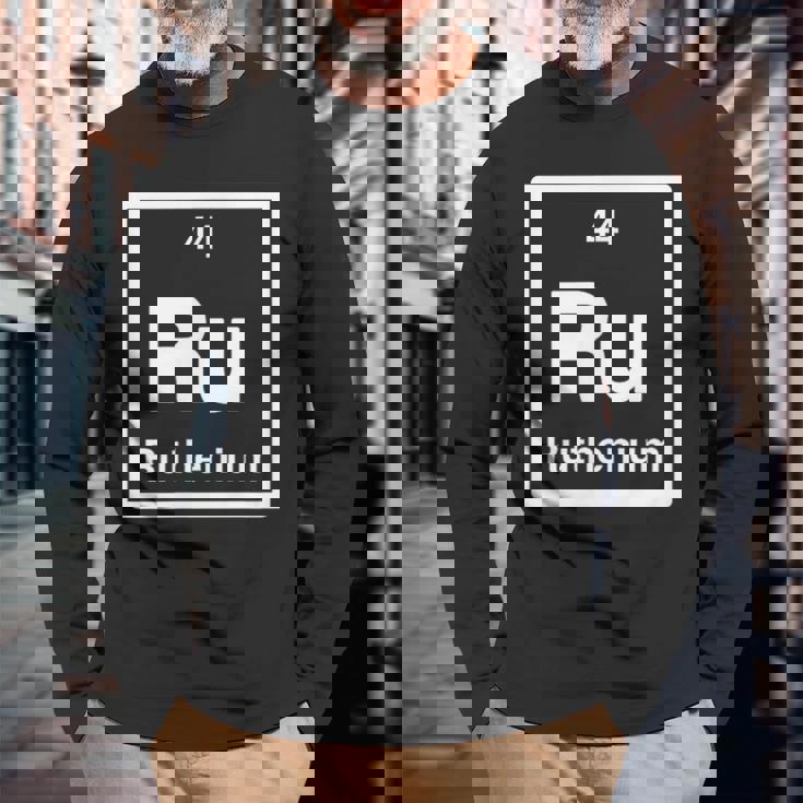 ルテニウム Ru 元素周期表 サイエンスギフト 長袖Tシャツ 高齢者への贈り物