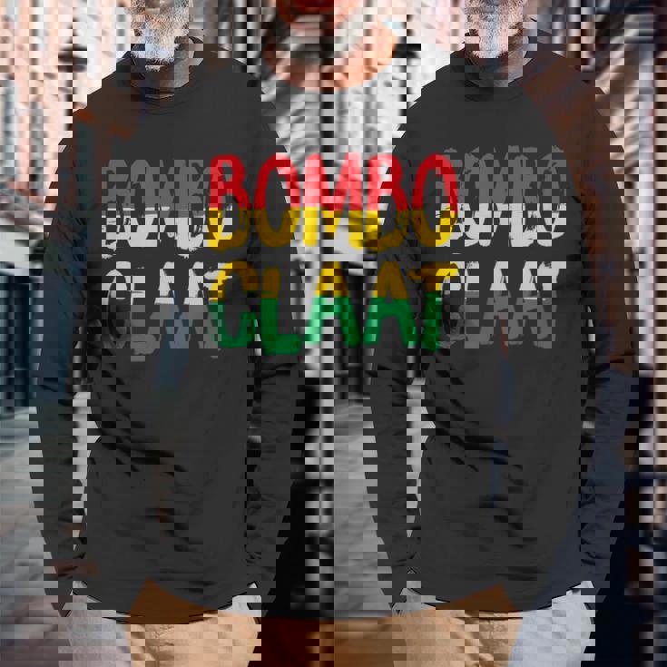 レゲエとジャマイカ Bombo Claat ラスタ ボンボクラット 長袖Tシャツ 高齢者への贈り物