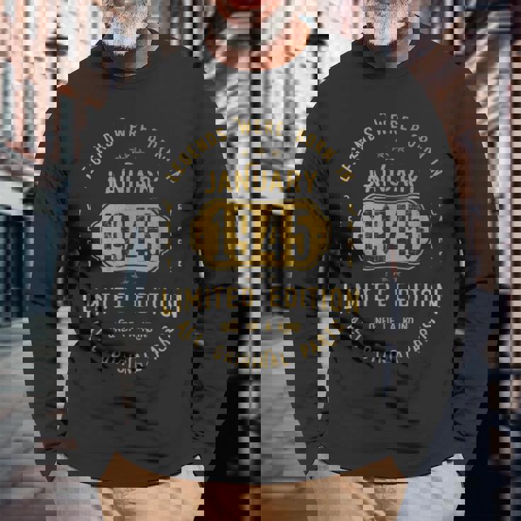 レジェンドは1945年一月生まれ 誕生日 長袖Tシャツ 高齢者への贈り物