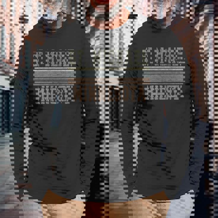 レトロ セントマイケル ミネソタ 長袖tシャツ 長袖Tシャツ 高齢者への贈り物