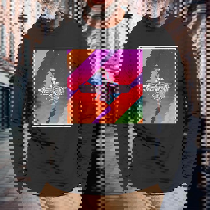 レトロ ヴィンテージ 美的 アヌンナキ 長袖Tシャツ 高齢者への贈り物