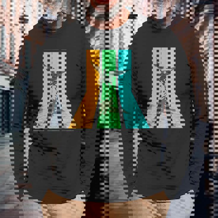 レトロ80年代ヴィンテージスタイルペガサス 長袖Tシャツ 高齢者への贈り物