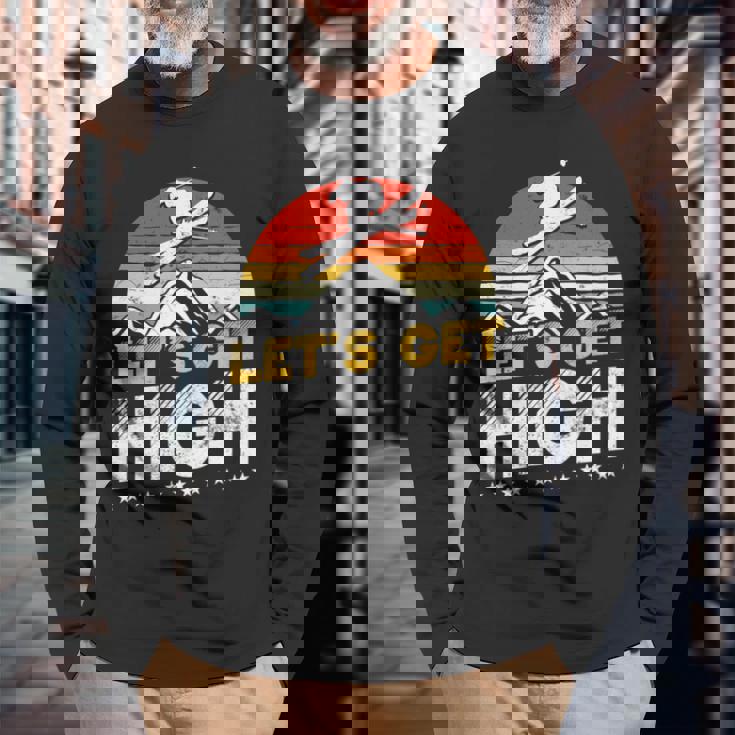 レトロヴィンテージスキー Let's Get High 長袖tシャツ 長袖Tシャツ 高齢者への贈り物