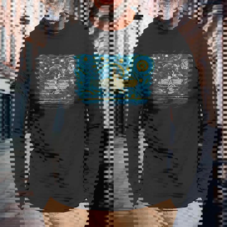 レトロヴィンテージスタイルアヌンナキ 長袖Tシャツ 高齢者への贈り物