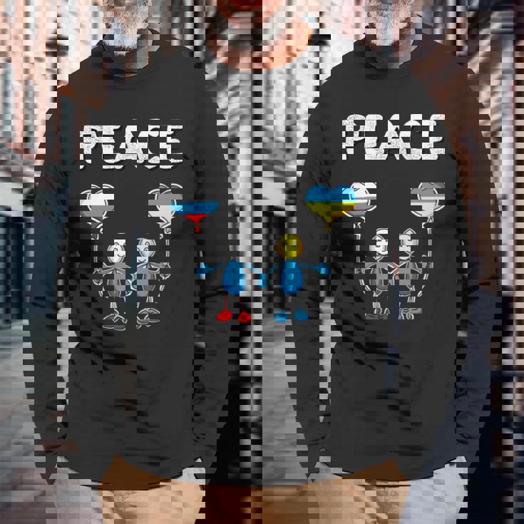 ロシアとウクライナの間の平和 長袖tシャツ 長袖Tシャツ 高齢者への贈り物