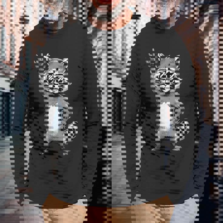 ロックンラスカルサングラスでクール 長袖Tシャツ 高齢者への贈り物