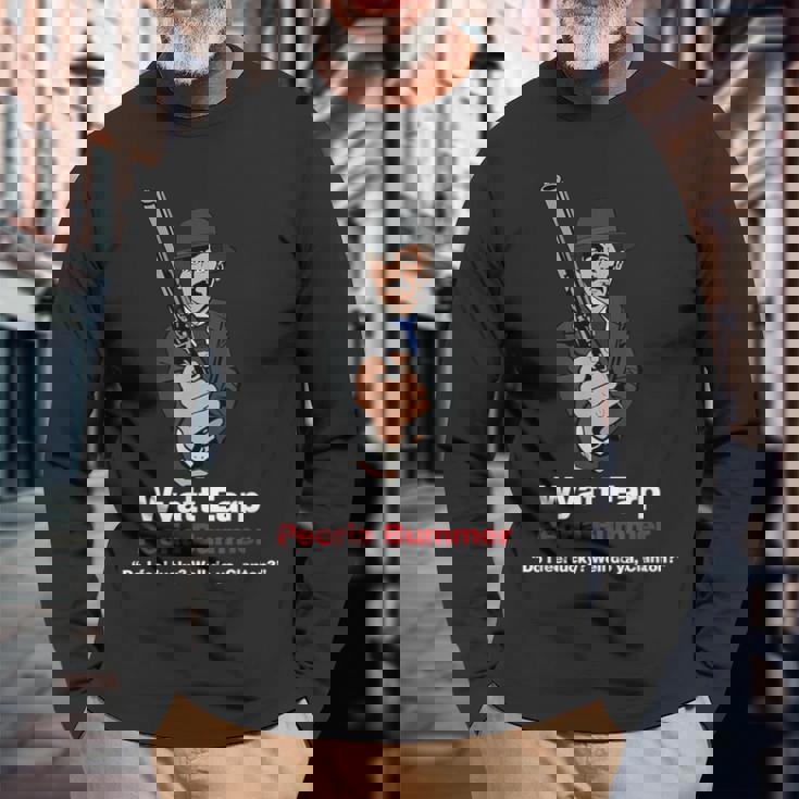 ワイアット・アープ ガンファイターの歴史 長袖Tシャツ 高齢者への贈り物