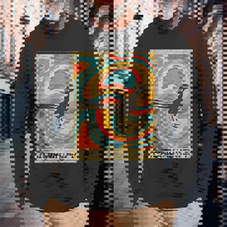 ヴィンテージ ロードランナー ラバー アニマル レトロスタイル 長袖Tシャツ 高齢者への贈り物