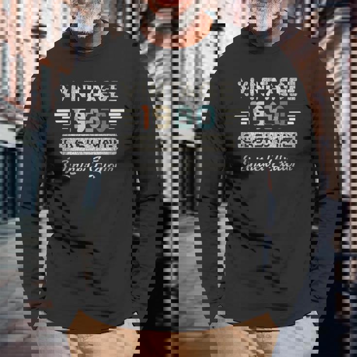 ヴィンテージ1980限定版 46歳の誕生日 長袖Tシャツ 高齢者への贈り物