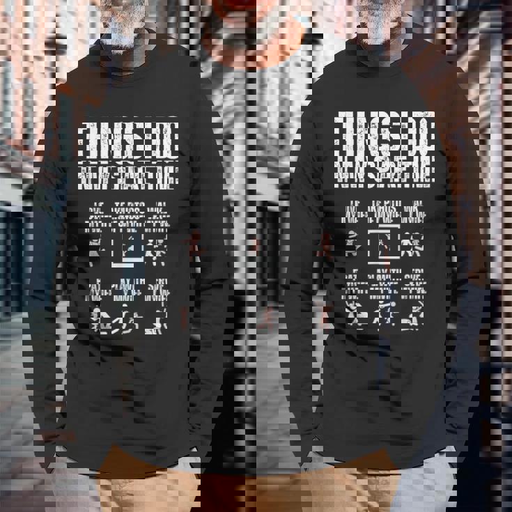 余暇にすること愛妻が大好き 長袖Tシャツ 高齢者への贈り物