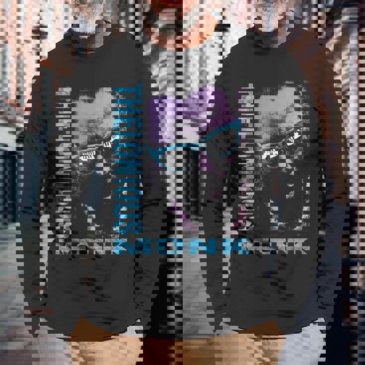 公式セロニアス・モンク・ジャズ・アイコン・マーチ イタリアの鍵盤 長袖Tシャツ 高齢者への贈り物