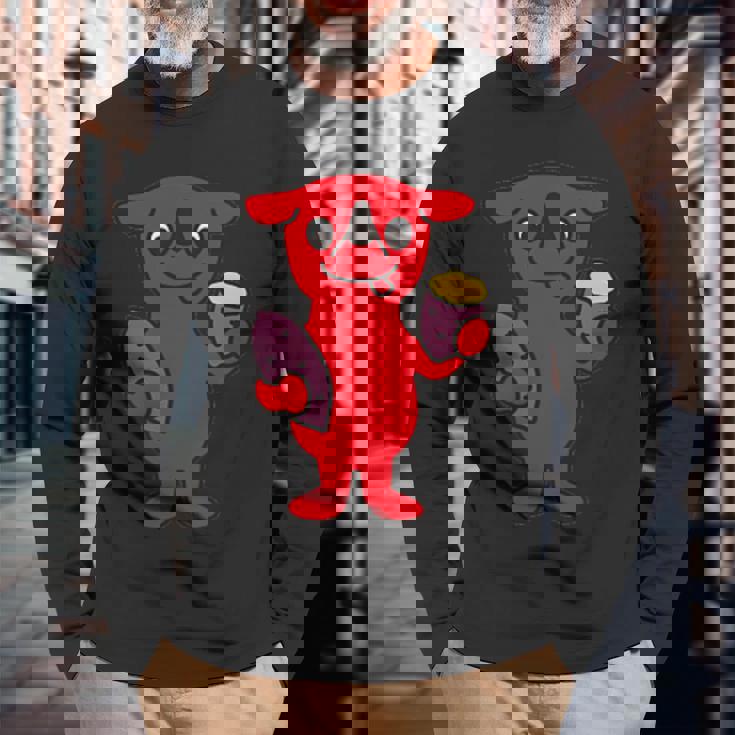 千葉県ご当地キャラとさつまいも 長袖Tシャツ 高齢者への贈り物