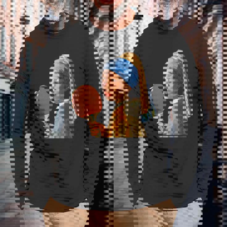 卓球 面白いtシャツ ボール ピンポン おもしろ 服 ネタ メンズ 卓球部 おもしろグッズ 大人 子供 長袖tシャツ 長袖Tシャツ 高齢者への贈り物