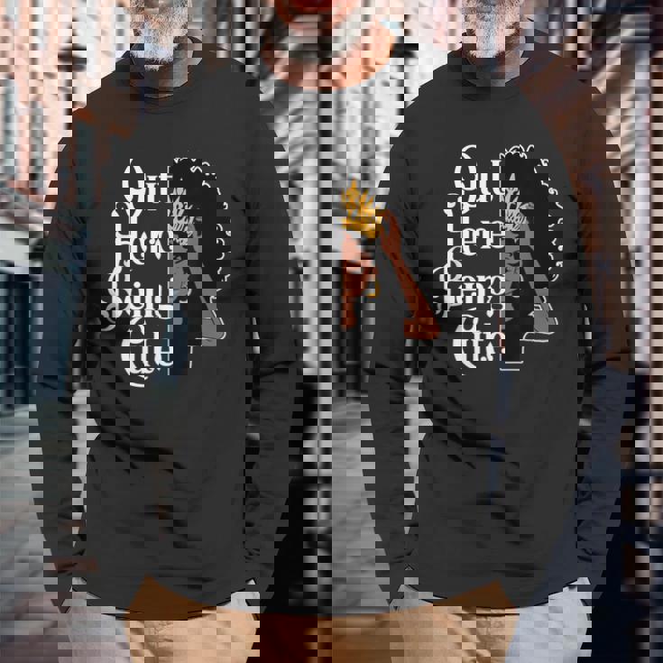 可愛いアフロ黒ギャルメラネティッドソープソウル 長袖Tシャツ 高齢者への贈り物