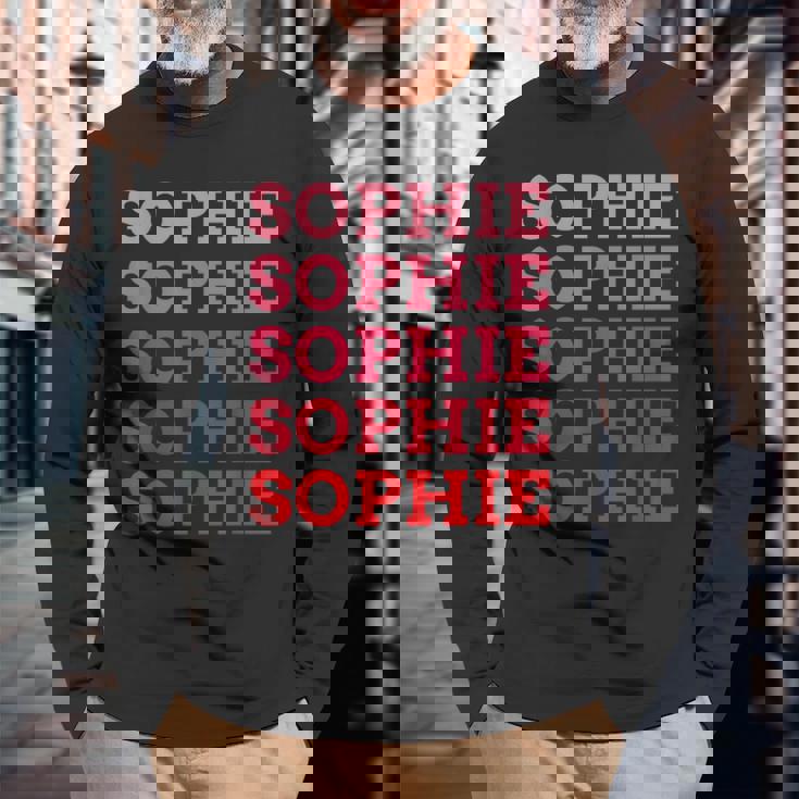 名前入りophie I Loveophie ヴィンテージ 長袖Tシャツ 高齢者への贈り物