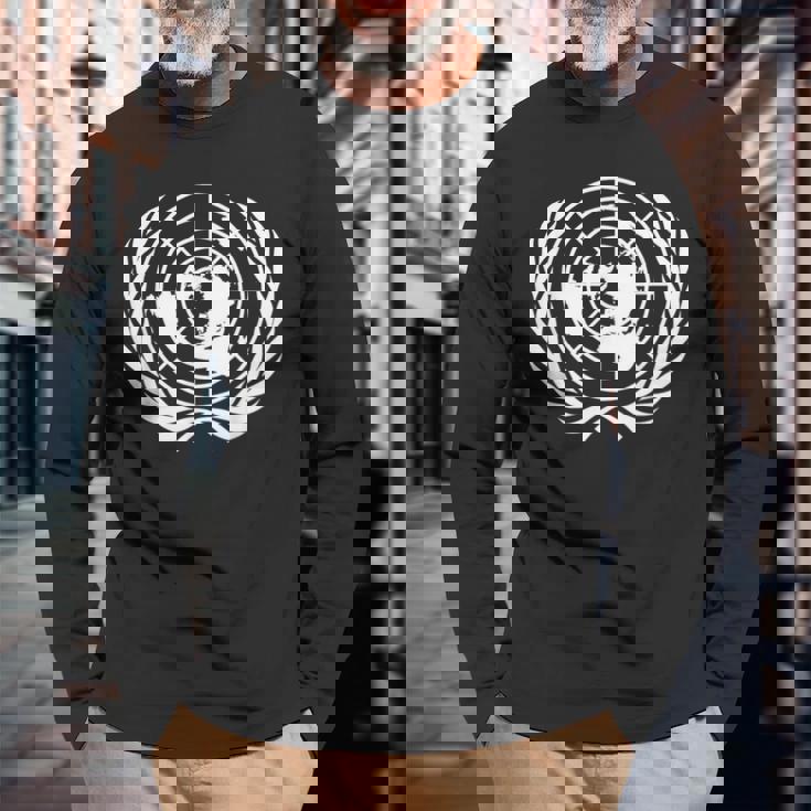 国連旗 長袖Tシャツ 高齢者への贈り物