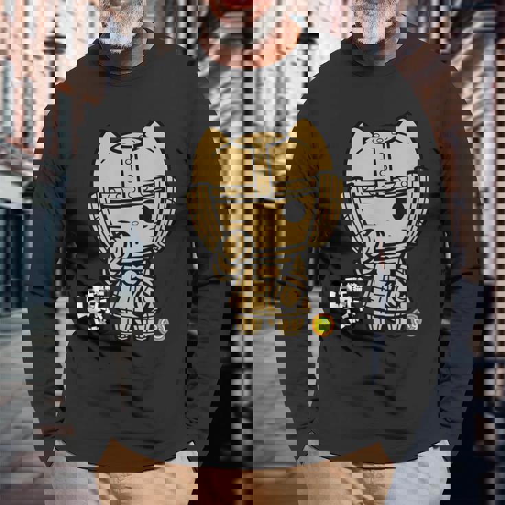 埴輪猫はにゃにゃ_004 長袖Tシャツ 高齢者への贈り物