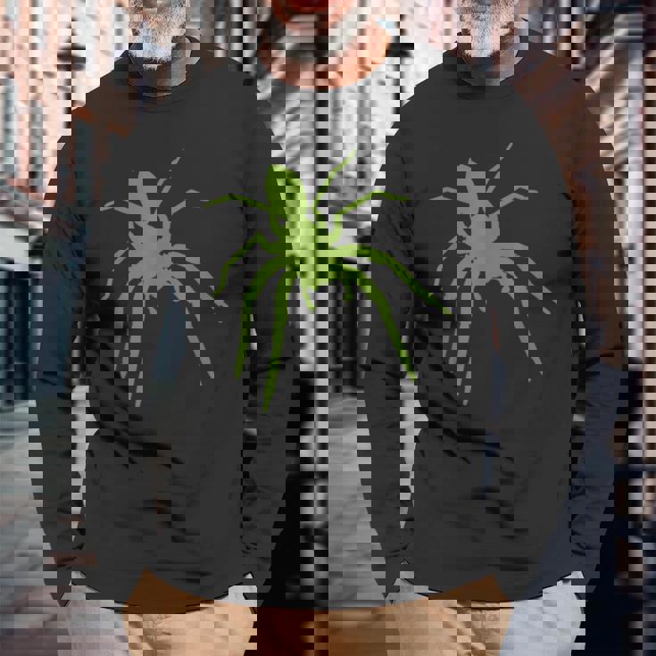 大きな蜘蛛とタランチュラと蜘蛛の巣 蜘蛛が好きです。 長袖Tシャツ 高齢者への贈り物