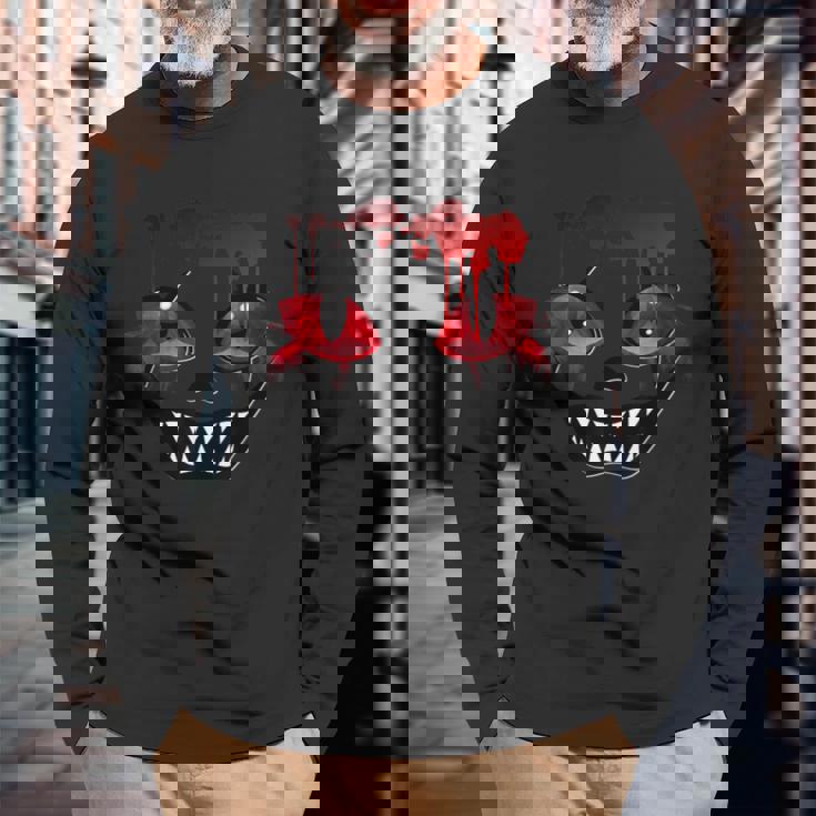 怖いデザイン 長袖Tシャツ 高齢者への贈り物